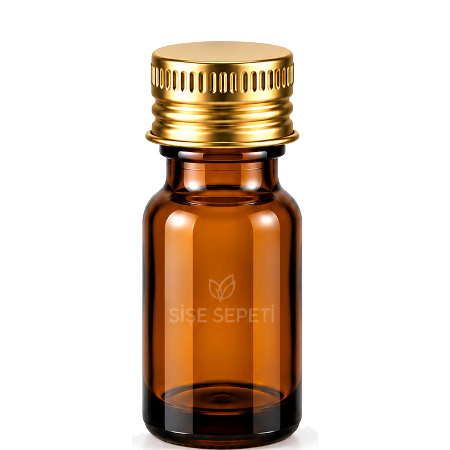 Amber 5 ml Gold Kapaklı Cam Şişe