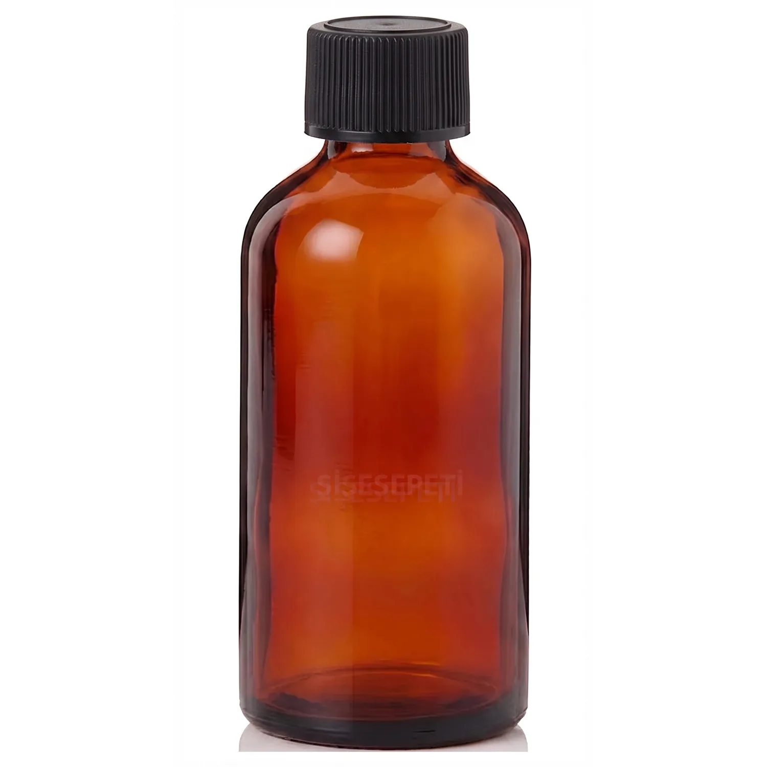 100 ml Amber Cam Şişe Düz Kapaklı Boş Şişe
