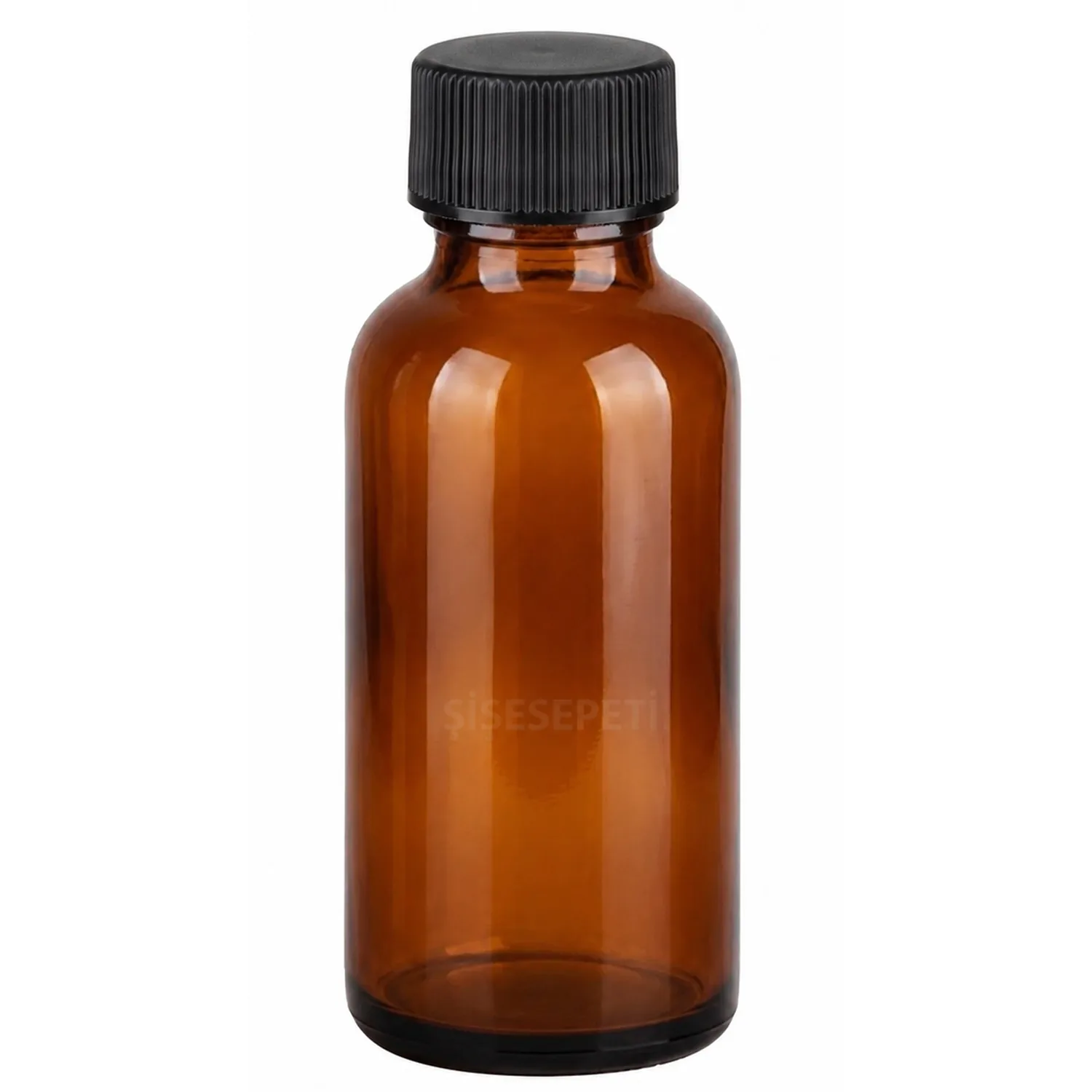 50 ml Amber Cam Şişe Düz Kapaklı Boş Şişe